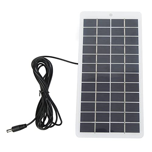 Sonnenkollektor, 5W 12V tragbares hocheffizientes Solarmodul Polykristallines Solarmodul mit DC-Schnittstelle, Energiesparendes Solar-Ladegerät für Notbeleuchtungen, kleine Solarenergiesysteme von Fockety