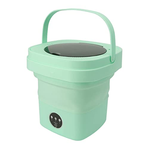Tragbare Waschmaschine, 6,5 L, Faltbare Mini-Waschmaschine mit Schleudertrockner und 3 Modi, Tiefenreinigung Halbautomatische Tragbare Waschmaschine für Wohnmobil, Camping, Wohnung (Grün) von Fockety