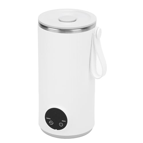 Tragbarer Wasserkocher, Wiederaufladbarer USB-Wasserkocher aus Edelstahl, 400 Ml, 6000 MAh, 4-Gang-Reisewasserkocher mit Integriertem Rührer, für Kaffee, Milch, Tee von Fockety