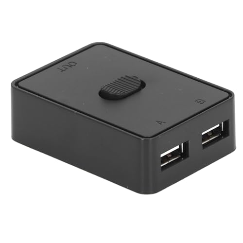 USB 2.0-Switch-Wahlschalter, 2 in 1 Out oder 1 in 2 Out, Bidirektionaler USB-Switcher, 2 Computer Teilen Sich 1 Gerät für Drucker, Tastatur, Maus, USB-KVM-Switch für 2 Computer von Fockety