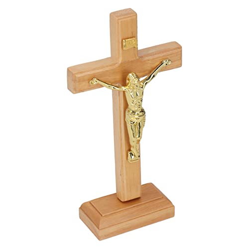 Wandkreuz, Kruzifix, Jesus an das Kreuz Genagelt, aus Holz, Stehende Tischplatte, Heilige Katholische Kreuze mit Stabiler Basis, Dekorative Hängende Kreuze, Wanddekoration für Zeremonien, Religiöse Ge von Fockety