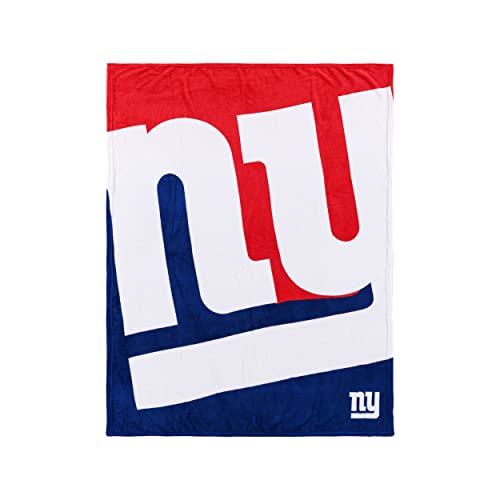 FOCO Offizielles Lizenzprodukt NFL New York Giants Supreme Slumber Plüsch-Überwurfdecke von FOCO