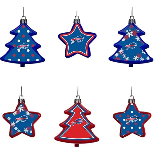 NFL Buffalo Bills Baumbehang 6-teiliges Ornament Set Tree and Star Weihnachtsbaum Kugeln von FOCO