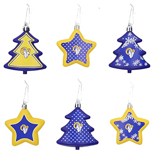 NFL Los Angeles Rams Baumbehang 6-teiliges Ornament Set Tree and Star Weihnachtsbaum Kugeln von FOCO