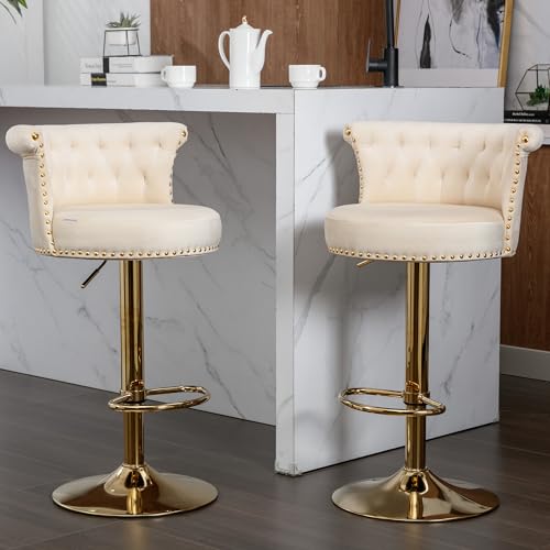 FocusOnHome (Old SKU:W1880116793) Swivel Bar Stools 2 Stück Set Verstellbare Zähler Höhe Stühle mit Fußstütze für Küche, Esszimmer 2PC/Set Büro Lounge Bar Dinner Party Gathering von FocusOnHome