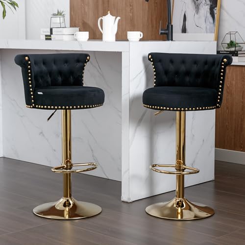 FocusOnHome (Old SKU:W1880116794) Swivel Bar Stools 2 Stück Set Verstellbare Zähler Höhe Stühle mit Fußstütze für Küche, Esszimmer 2PC/Set Büro Lounge Bar Dinner Party Gathering von FocusOnHome