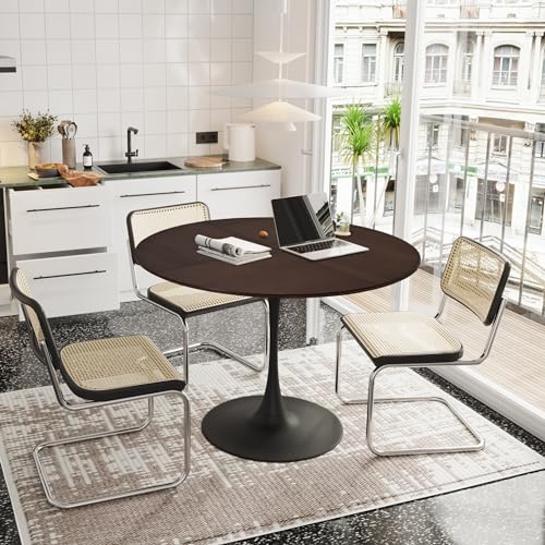 FocusOnHome 47.24" Modern Round Dining Table,Four Patchwork Tabletops with Oak Color Solid Wood Grain Table Top von FocusOnHome