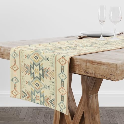 Aztekischer Tischläufer im Tribal-Stil, geometrischer Tischläufer im Südwesten, Dekoration für Partys, Abendessen, Festivals, Bauernhaus, Ferienhaus, 33 x 91 cm von Focusbrite