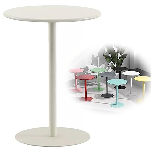 Beistelltisch for den Innen- und Außenbereich, Metall-Eisen-Beistelltisch for Wohnzimmer, Esszimmer, Schlafzimmer, Kneipe, Bar, Stabiler Basis-Bistrotisch, mehr Farbe (Color : Beige, Size : 40.5x72c von Fodalob