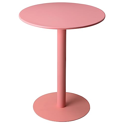 Fodalob Rosa Pub-Tisch, moderner Cocktailtisch in Barhöhe mit Metallsockel, Bistro-Hochtisch for Wohnzimmer, Esszimmer, Restaurant, Sofa, Beistelltisch (Size : Dia 70cm(27.5")) von Fodalob