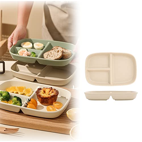 Gewichtsmanagement-Geschirr - Große Sandwich-Teller mit 3 Fächern, ideal für Outdoor, Camping, Party, Tailgating oder tägliches Essen (Color : Khaki) von Fodalob