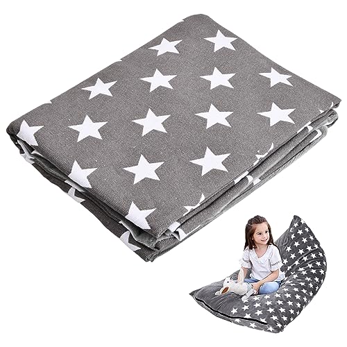 200L Sitzsack Abdeckung für Kinder Erwachsene, Stofftier Aufbewahrung Sitzsack Stuhlbezug mit Reißverschluss, 127x76,2x88,9cm, Großer Faltbar Kuscheltier Sitzsack Sofa Sitz ohne Füllung, nur Bezug (B) von Fodlon