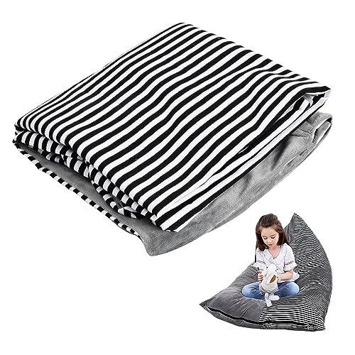 200L Sitzsack Abdeckung für Kinder Erwachsene, Stofftier Aufbewahrung Sitzsack Stuhlbezug mit Reißverschluss, 127x76,2x88,9cm, Großer Faltbar Kuscheltier Sitzsack Sofa Sitz ohne Füllung, nur Bezug (A) von Fodlon