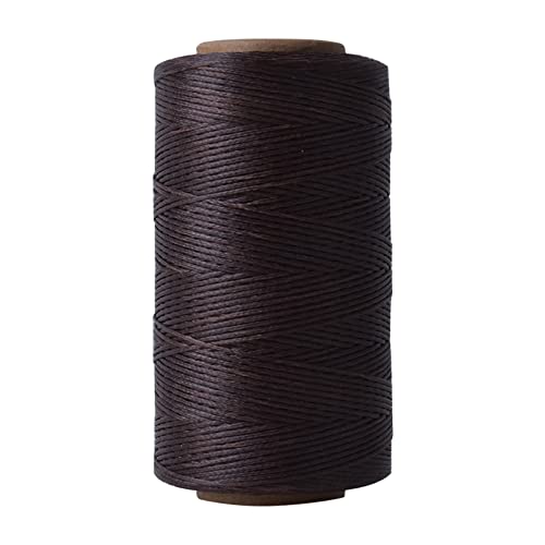 260 m Wachsfaden, Gewachste Thread Leder, Glänzender Wachs Sattlergarn Ledergarn für Nähen Handwerk, Flache Gewachste Schnur für Buchbinden, DIY, Handnähen, Reparatur, Schmuck, 1 mm, Kaffee Braun von Fodlon