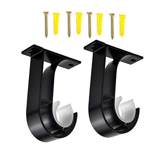 2pcs Deckenhalterung Vorhangstangenhalter Schwarz Stangenauflagen für Kleiderstange Halterung Deckenhalterung Gardinenstange für Garderobenhalterung Duschvorhangstange Zubehör für Deckenbefestigung 2pcs Deckenhalterung Vorhangstangenhalter Schwarz Stangenauflagen für Kleiderstange Halterung Deckenhalterung Gardinenstange für Garderobenhalterung Duschvorhangstange Zubehör für Deckenbefestigung von Fodlon