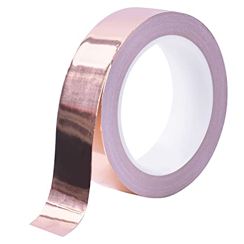 Kupferband, 20m x 30mm Kupferfolie Kupferband Doppelseitig Leitfähig EMI Copper Foil Tape Kupferfolienband Abschirmband, Elektrische Reparaturen Schnecken Abweisend für Glasmalerei Gitarren von Fodlon