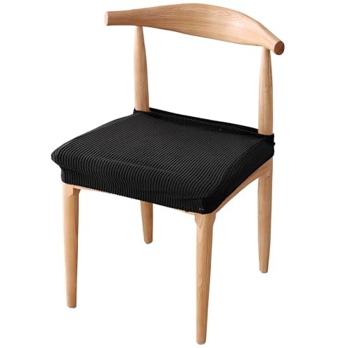 Stuhlhussen 2er Set, Sitzkissen Stuhl Esszimmer, Hussen für Stühle Elastische Anti-Rutsch, Esszimmerstuhl Sitzbezüge, Sitzschutz für Büro Küche Party Hotel, Länge Breite 30-50cm, Höhe 5-8cm (Schwarz) Stuhlhussen 2er Set, Sitzkissen Stuhl Esszimmer, Hussen für Stühle Elastische Anti-Rutsch, Esszimmerstuhl Sitzbezüge, Sitzschutz für Büro Küche Party Hotel, Länge Breite 30-50cm, Höhe 5-8cm (Schwarz) von Fodlon