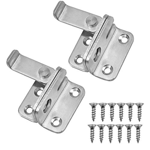 Türriegel,Fodlon 2 Stück Flip Latch Gate Latches Sicherheitstürschloss mit Sicherheitspaketloch ， Edelstahl gebürstet für Tor, Fenster, Schlafzimmer von Fodlon