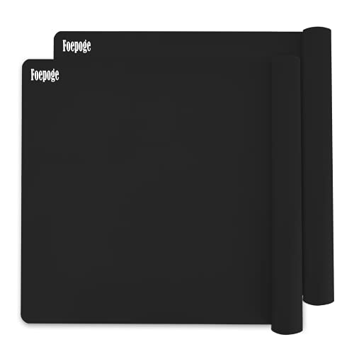 Foepoge 2pcs Silikonmatte Groß 71x51cm Weit Bastelmatte für Epoxidharz Handwerk Schmuckherstellung, Mehrzweck Arbeitsmatte Silikon Unterlage für Resin Gießharz, Tischset, Platzset, Tischmatte, Schwarz von Foepoge