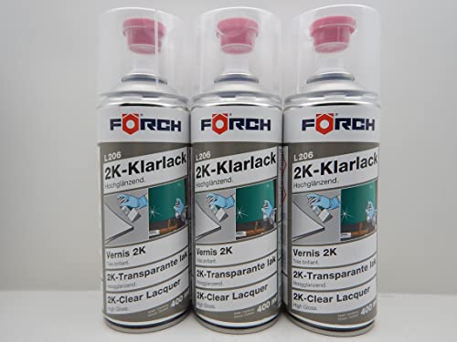 Förch 2K KLARLACK L206 LACK SPRAY SPRAYDOSE DOSE HOCHGLÄNZEND 400ML (3) von Förch