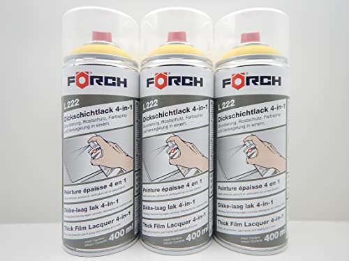 FORCH 4 in 1 RAL 1021 RAPSGELB GELB DICKSCHICHTLACK LACK SPRAY SPRAYDOSE 400ML (3) von FORCH