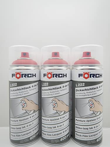 FORCH 4 in 1 RAL 3001 SIGNALROT ROT DICKSCHICHTLACK LACK SPRAY SPRAYDOSE 400ML (3) von FORCH