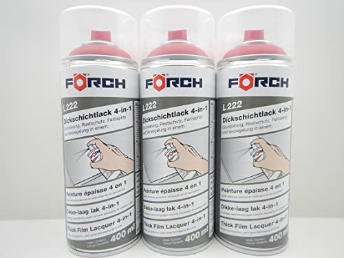 FORCH 4 in 1 RAL 3002 KARMINROT ROT DICKSCHICHTLACK LACK SPRAY SPRAYDOSE 400ML (3) von FORCH