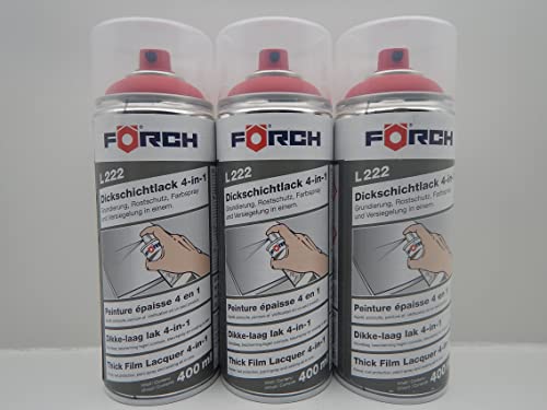 FORCH 4 in 1 RAL 3020 VERKEHRSROT ROT DICKSCHICHTLACK LACK SPRAY SPRAYDOSE 400ML (3) von FORCH