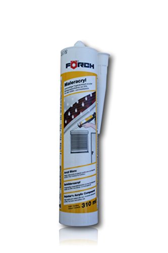 FÖRCH Maler-Acryl Silikon|weiss 310 ml Kartusche PREMIUM-QUALITÄT |Fensterverglasung, Abdichtung, Dehnfugen, Silikonfugen in Bad, Dusche, Sanitär, aussen | hitzbeständig, hochtemperatur| Dichtmasse von Förch