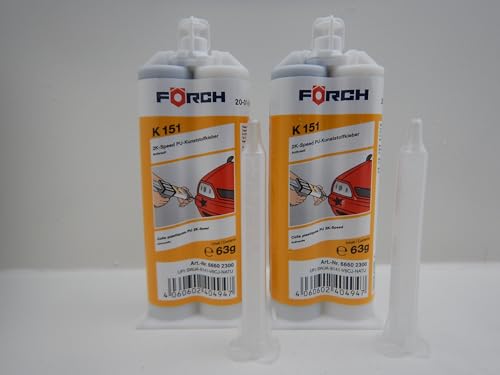 FÖRCH REPARATUR 2K SPEED K151 KUNSTSTOFFKLEBER KLEBER ZWEIKOMPONENTEN 60g (2) von FORCH