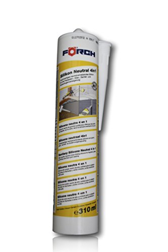 FÖRCH Silikon Neutral 4in1 GRAU | 310 ml Kartusche Fensterverglasung, Silikonfugen in Bad, Dusche, Sanitär, aussen, hitzbeständig, Hochtemperatur, Dichtmasse Klebstoff neutral Fugen von FORCH