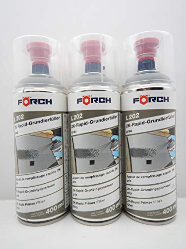 Förch 2K EPOXY GRUNDIERFÜLLER L202 GRAU Lack GRUNDIERUNG FÜLLER Spray 400ML (3) von Förch