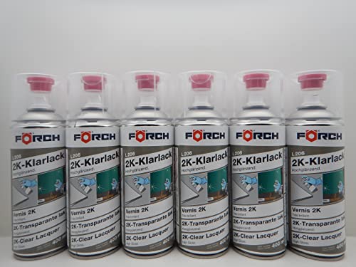 Förch 2K KLARLACK L206 LACK SPRAY SPRAYDOSE DOSE HOCHGLÄNZEND 400ML (6) von Förch