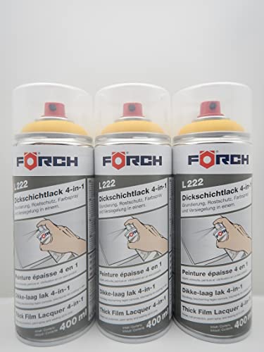 Förch 4 in 1 RAL 1003 SIGNALGELB GELB DICKSCHICHTLACK LACK SPRAY SPRAYDOSE 400ML (3) von Förch