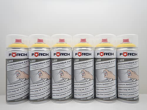 FORCH 4 in 1 RAL 1021 RAPSGELB GELB DICKSCHICHTLACK LACK SPRAY SPRAYDOSE 400ML (6) von FORCH