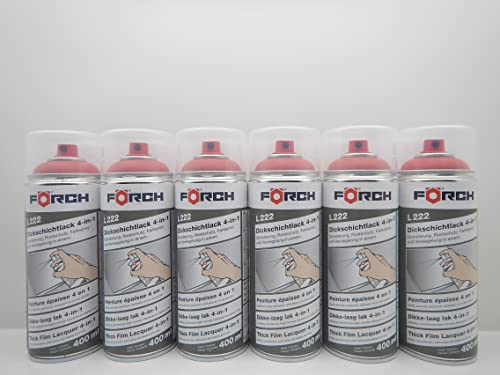 FORCH 4 in 1 RAL 3001 SIGNALROT ROT DICKSCHICHTLACK LACK SPRAY SPRAYDOSE 400ML (6) von FORCH