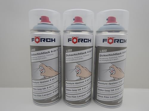 FORCH 4 in 1 RAL 7001 SILBERGRAU GRAU DICKSCHICHTLACK LACK SPRAY SPRAYDOSE 400ML (3) von FORCH