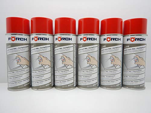 FEUERROT ROT RAL 3000 GLÄNZEND DOSE Lack LACKSPRAY Spray SPRAYDOSE 400ML (6) von FORCH