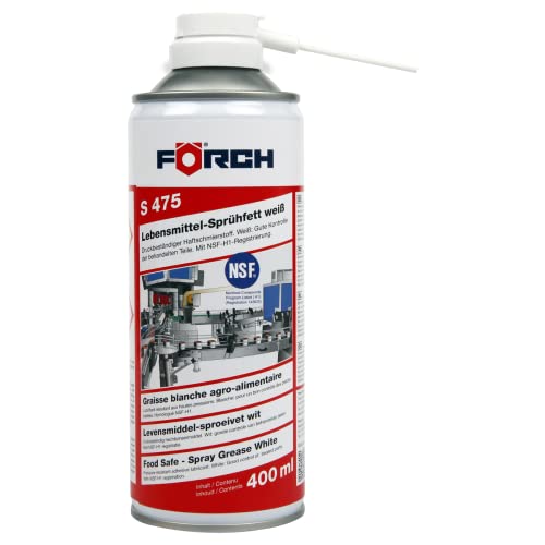 Förch S475 Lebensmittel-Sprühfett 400ml - Druckbeständiger Haftschmierstoff weiß NSF-H1 Zertifiziert von FORCH