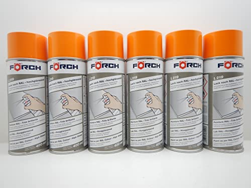 Förch GELBORANGE GELB ORANGE RAL 2000 LACK LACKSPRAY SPRAY SPRAYDOSE 400ML (6) von Förch
