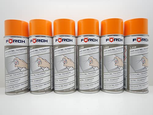 FORCH GELBORANGE GELB ORANGE RAL 2000 LACK LACKSPRAY SPRAY SPRAYDOSE 400ML (6) von FORCH