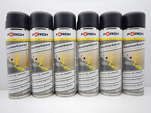 MARKIERUNGSFARBE MARKIERUNG FARBE SPRAY GELB L297 ÜBERKOPFVENTIL 500ML (6) von FORCH