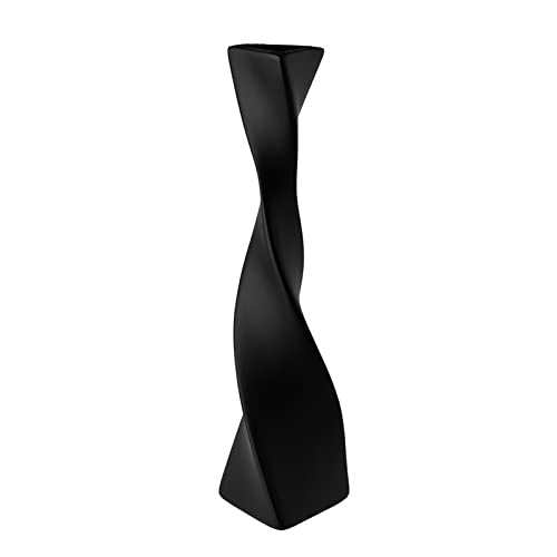 16 Zoll Hohe Weiße/schwarze Keramikvase, Geschwungene Geometrische Blumenvase, Moderne, Minimalistische, Abstrakte Vase, Bauernhaus, Dekorative Vase für Tisch, Zuhause, Büro, Bodenregal(Schwarz) von Fofetbfo