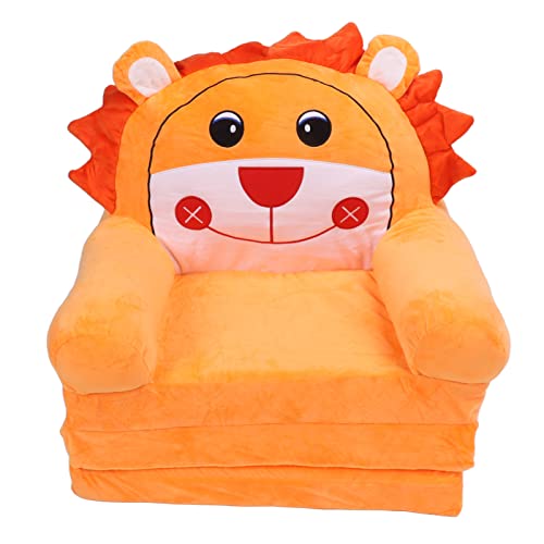 Orangefarbener Löwe, Faltbar, für Kinder, Cartoon-Motiv, Niedliches Tier, Kleinkind-Couch, Bett, Rückenlehne, Sessel, Mini-Sofa für Kleinkinder, Jungen und Mädchen(3 Schichten) von Fofetbfo