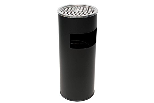 Stand, Metall, Aschenbecher mit Mülleimer 2 in 1 schwarz 60 cm von Unbekannt