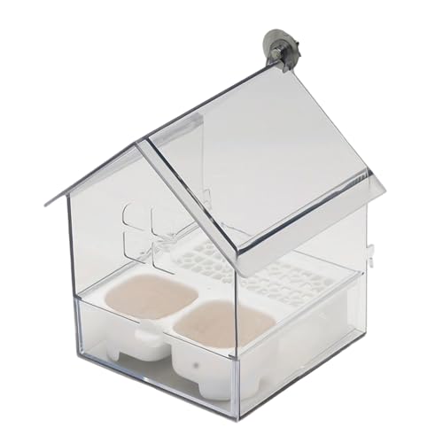 Ausziehen Außenpapageien -Feeder - Dekorative Vogelhäuschen, Klare Vogelfutterhäuschern - Badewanne Wasser Lebensmittelschale Finch Hummingbird Badezone Für Balkon Terrasse Garten Ausziehen Außenpapageien -Feeder - Dekorative Vogelhäuschen, Klare Vogelfutterhäuschern - Badewanne Wasser Lebensmittelschale Finch Hummingbird Badezone Für Balkon Terrasse Garten von Fogukier