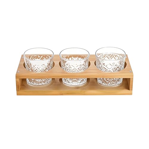Fogukier Glas-Tablett-Halter – 3 Löcher Getränkebehälter Flasche Serviertablett Getränke-Servierbrett Organizer – Weinglasständer aus Holz mit mehreren Fächern für Küchentheke Fogukier Glas-Tablett-Halter – 3 Löcher Getränkebehälter Flasche Serviertablett Getränke-Servierbrett Organizer – Weinglasständer aus Holz mit mehreren Fächern für Küchentheke von Fogukier