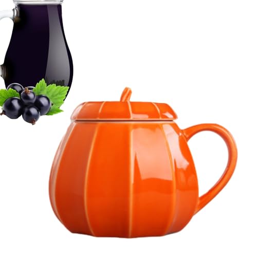 Fogukier Kürbis-Kaffeetasse, Kürbis-Kaffeetasse, Keramik-Trinkgeschirr, Wasserdekoration für Herbst, Ernte, Erntedankfest, Partyzubehör, Freunde, Familie, Damen, Herren von Fogukier