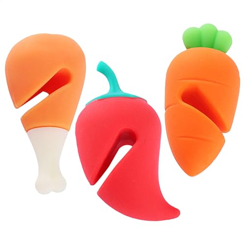 Fogukier Überkochschutz für Topf, 3 x hitzebeständige Silikon-Überkochstopper, Lebensmittelform, Topfdeckelhalter für Küche, Restaurant, Kochzubehör von Fogukier