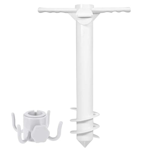 Strandschirm Sand A-nchor - Sonnenschirmständer - Schirmhalter Angelrute mit 3 oder 5 Spiralschrauben, Regenschirm Erdspieß für Stativ Outdoor Pool Deck Rasen Angeln Park Terrasse Camping Picknick von Fogukier